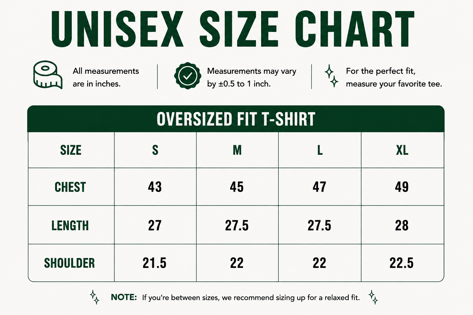 MORGUE Size Chart